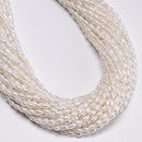 Natural White Fresh Water Pearl Rice Shape Beads Size 3x4-5mm 15'' Strand