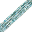 Natural Larimar Smooth Rondelle Beads 4x6mm 4-5x6-7mm 4-5x7mm 4-5x8mm 15.5" Strd