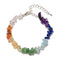 Chakra Rainbow Gemstone Chips Beaded Bracelet 5-8mm 7"-8.5'' Length Adjustable