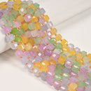 Multi Color Dyed Jade Faceted Cube Beads Size 7-8mm 14'' Strand