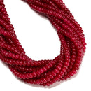 Dark Ruby Red Color Dyed Jade Smooth Rondelle Beads Size 4x6mm 15.5" Strand
