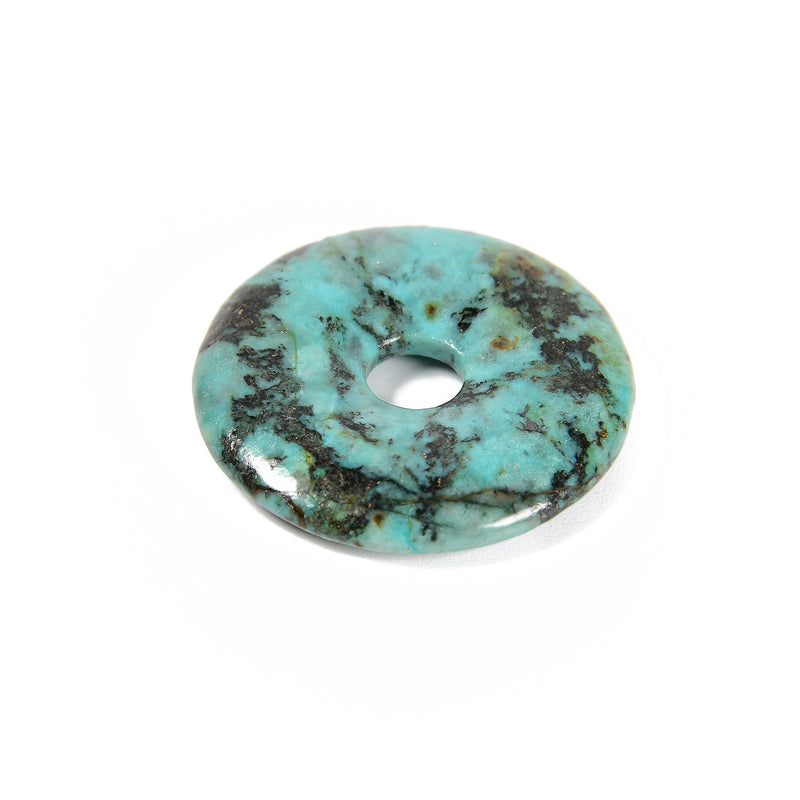 Natural African Turquoise Donut Circle Pendant Size 40mm Sold by Piece