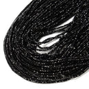 Natural Black Tourmaline Faceted Rondelle Beads Size 1.5x2mm 15.5'' Strand