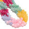 01-Multi-color Dyed Jade Smooth Round Beads Size 8mm 15.5'' Strand