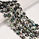 Natural Abalone Shell Five-Pointed Star Shape Beads Size 12mm 15.5'' Strand