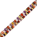 Natural Mixed Gemstone Faceted Rondelle Beads Size 4x6mm 5x8mm 15.5" Strand