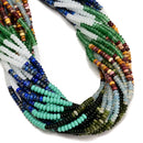 09 Multi-color Gemstone Smooth Rondelle Beads Size 2x4mm 15.5" Strand