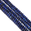Lapis Lazuli Faceted Round Beads Size 2mm 3mm 4mm 5mm 15.5" Strand