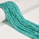 Blue Green Amazonite Faceted Round Beads Size 4.5mm 15.5'' Strand