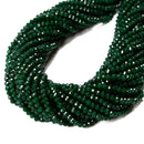 Emerald Green Color Dyed Jade Hard Cut Faceted Rondelle Beads 3x4mm 15.5 Strand
