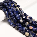 Natural Orange Sodalite Faceted Nugget Chunk Beads Size 10x12mm 15.5" Strand
