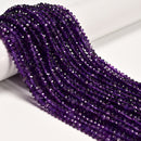 Natural Amethyst Faceted Rondelle Beads Size 3x5mm 15.5" Strand