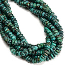 Natural Turquoise Smooth Rondelle Beads Size 3-7mm x 10-11mm 16" Strand