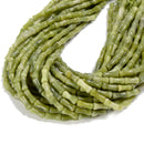 Natural Green Jade Bamboo Tube Beads Size 5x12mm 15.5'' Strand