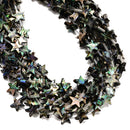 Natural Abalone Shell Five-Pointed Star Shape Beads Size 12mm 15.5'' Strand