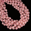 Rose Quartz Color Dyed Jade Faceted Rice Beads Size 8x10mm 15.5'' Strand
