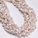 Natural White Fresh Water Pearl Keshi Corn Flake Petals Beads 6-7mm 15.5" Strand