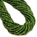Green Color Dyed Jade Smooth Rondelle Beads Size 2x4mm 15" Strand