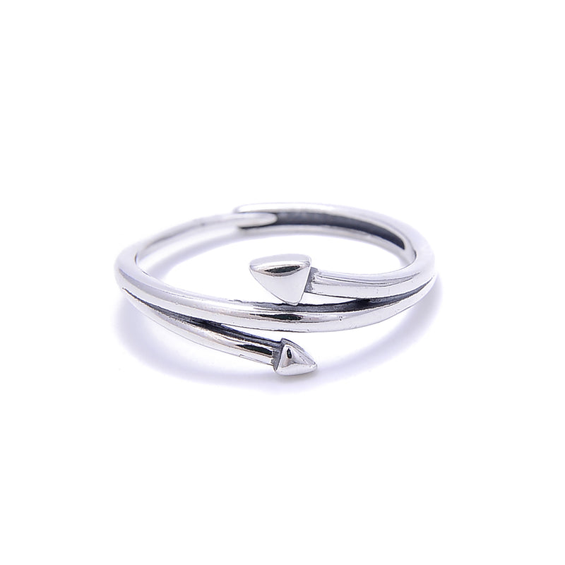 925 Sterling Silver Vintage Double Arrow Adjustable Ring Price For 1PC