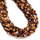 Natural Mookaite Faceted Cube Beads Size 4mm 15.5" Strand