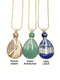 Natural Stone Essential Oil Necklace Flat Round Perfume Bottle & Golden Chain