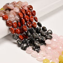 02 Gradient Multi-color Gemstone Smooth Heart Shape Beads Size 12mm 15.5'' Strd