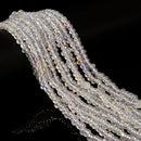 Clear AB Crystal Glass Off Center Drilled Rondelle Beads Size 4x6mm 15.5''Strand