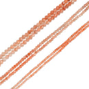 Natural Gradient Sunstone Faceted Round Beads Size 2mm 3mm 4mm 15.5" Strand