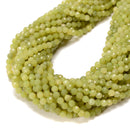 Natural Green Jade Faceted Round Beads Size 5mm 15.5'' Strand