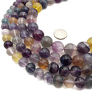 Natural Rainbow Fluorite Smooth Round Beads Size 10mm 11mm 12mm 14mm 15.5"Strand