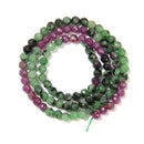 Natural Gradient Ruby Zoisite Faceted Round Beads Size 4mm 15.5'' Strand