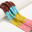 04 Multi-color Gemstone Smooth Rondelle Beads Size 4x6mm 15.5'' Strand