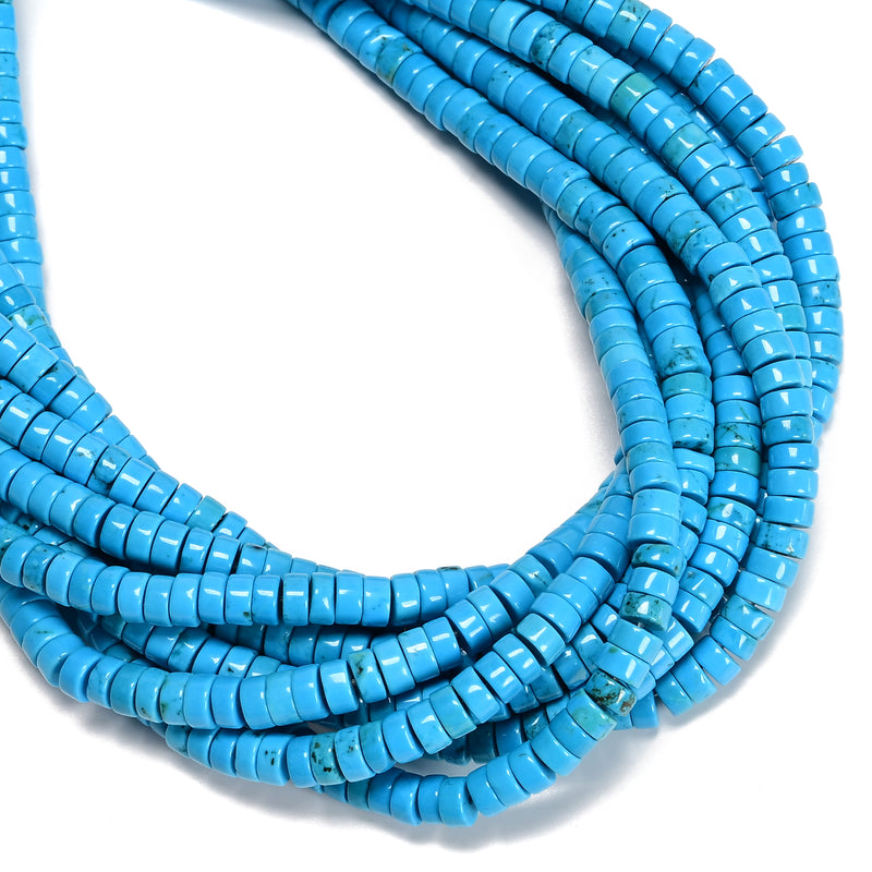 Blue Turquoise Heishi Disc Shape Beads Size 3x6mm 3x8mm 15.5" Strand