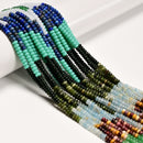 09 Multi-color Gemstone Smooth Rondelle Beads Size 2x4mm 15.5" Strand