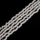 White AB Crystal Glass Off Center Drilled Rondelle Beads Size 4x6mm 15.5''Strand