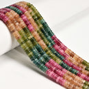 Multi-color Tourmaline Color Dyed Jade Smooth Rondelle Beads 2x6mm 15.5'' Strand