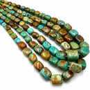 Natural Graduated Turquoise Irregular Rectangle Cube Beads Size 5-10mm 16'' Strd