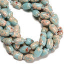 Natural Blue Agalmatolite Barrel Drum Shape Beads 10x14mm 13x18mm 15.5" Strand