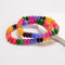 05-Multi-color Dyed Jade Smooth Rondelle Beaded Bracelet Size 5x8mm 7.5'' Length
