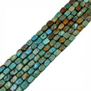 Natural Gradient Turquoise Rectangle Cube Beads Size 4x6mm 15.5'' Strand