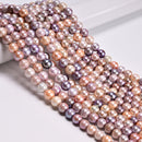 Graduated Natural Multi Color Fresh Water Pearl Smooth Round Beads 8.5-11mm