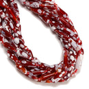 Red Dream Fire Agate Smooth Teardrop Shape Beads Size 8x20mm 10x30mm 15" Strand