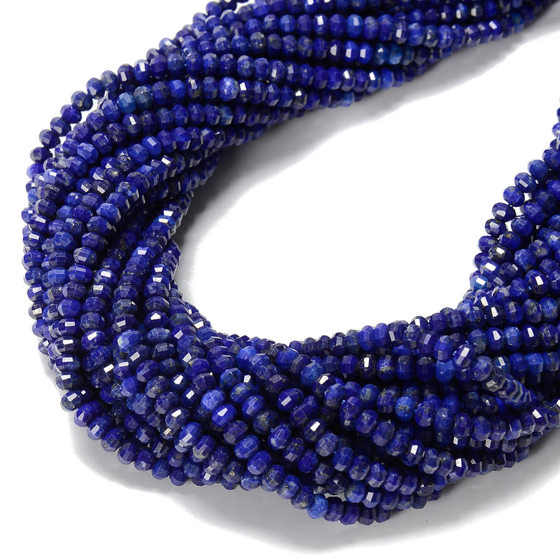 Natural Lapis Faceted Pumpkin Shape Beads Size 3x4mm 15.5'' Strand