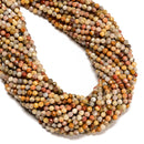 Natural Yellow Crazy Lace Agate Faceted Round Beads Size 4mm 15.5'' Strand