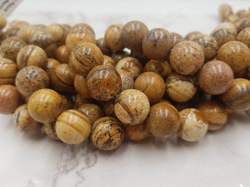 Picture Jasper Smooth Round Beads 4mm 6mm 8mm 10mm 12mm 14mm 18mm 15.5" Strand