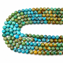 Natural A Grade Gradient Turquoise Smooth Round Beads Size 6mm 8mm 16'' Strand