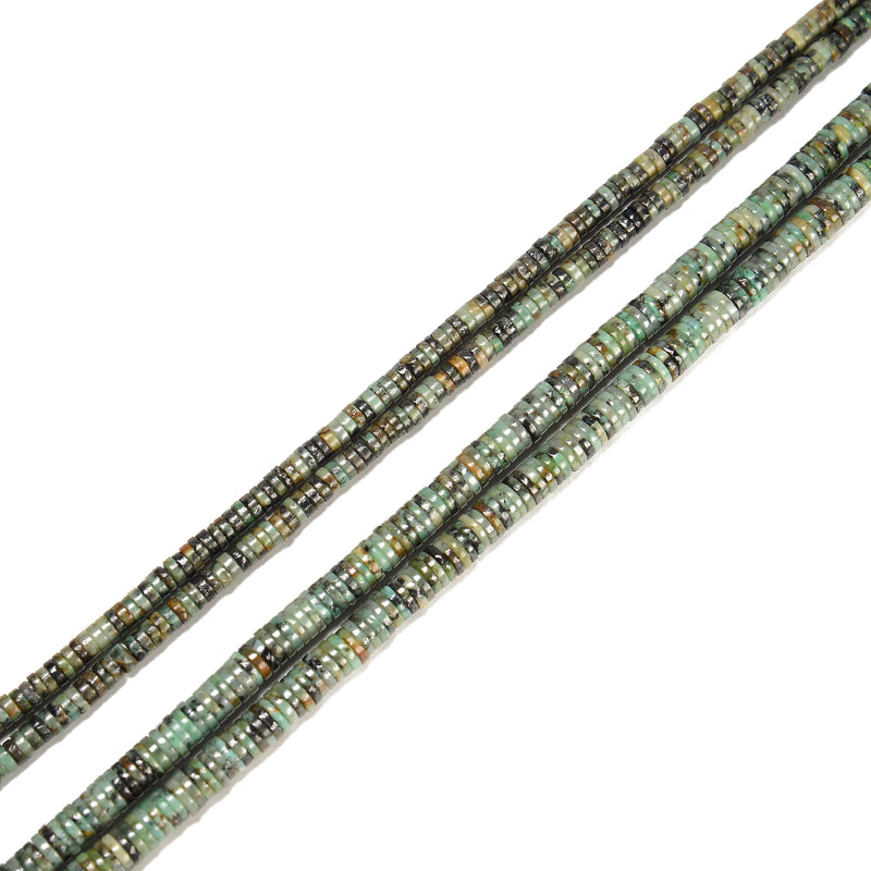 Natural African Turquoise Heishi Disc Beads Size 1.5x4mm 1.5x6mm 15" Strand