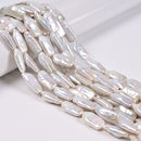 Natural White Fresh Water Pearl Irregular Flat Rectangle Beads 20-22mm 15.5" Std