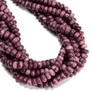 Lepidolite Color Dyed Jade Smooth Rondelle Beads Size 5x8mm 15.5'' Strand