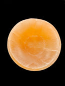 Natural Selenite Crystal Round Orange Charging Energy Bowl Size 4" Inches